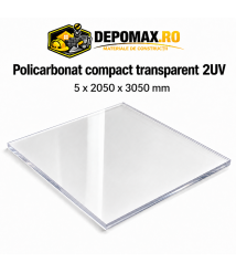 Policarbonat compact transparent 2UV 5 x 2050 x 3050 mm